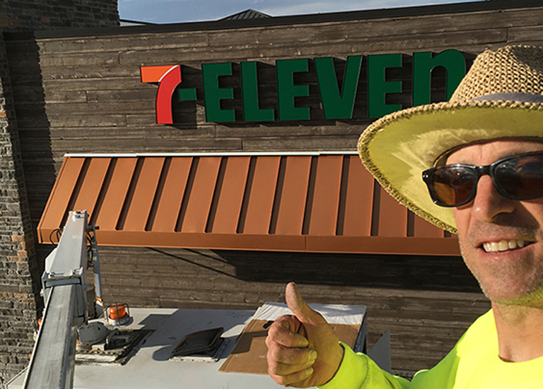 Channel letter sign installation